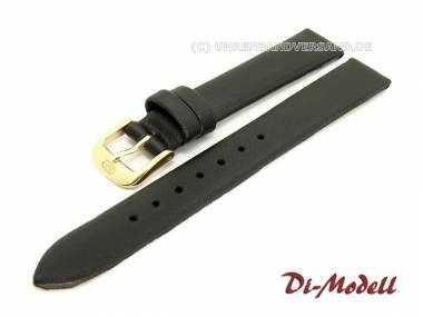Watch band 14mm black Di-Modell -Media- Textile-Look smooth surface without stitching - Bild vergr��ern 