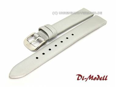 Watch band 12mm silver Di-Modell -Media- Textile-Look smooth surface without stitching - Bild vergr��ern 