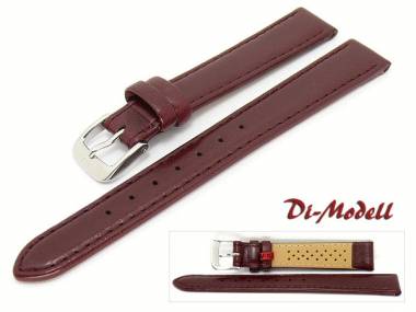 Watch band 12mm bordeaux Di-Modell -Calf waterproof- smooth surface stitched (width of buckle 10 mm) - Bild vergr��ern 