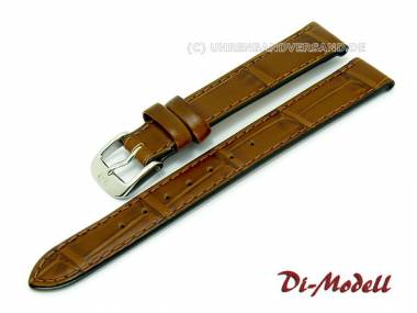 Watch band 12mm brown Di-Modell -Caracas- Alligator-grain stitched (width of buckle 10 mm) - Bild vergr��ern 