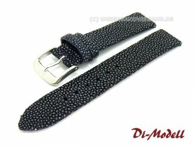 Watch band 16mm navy Di-Modell -Balmoral- genuine pearl ray (width of buckle 16 mm) - Bild vergr��ern 