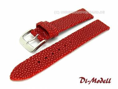 Watch band 16mm red Di-Modell -Balmoral- genuine pearl ray (width of buckle 16 mm) - Bild vergr��ern 