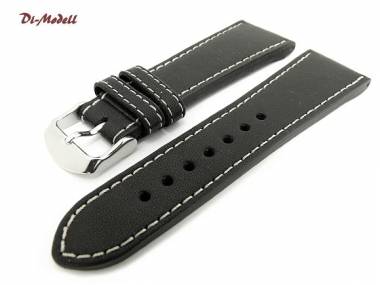 Watch band 26mm black by Di-Modell -Jumbo- robust white stitching - Bild vergr��ern 