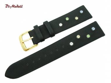Watch band 18mm black Di-Modell -Starlight- colored rhinestones - Bild vergr��ern 