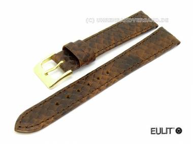 Watch band -Dragon- 16mm dark brown genuine leather snakeskin-look from EULIT - Bild vergr��ern 