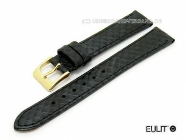 Watch band -Dragon- 16mm black genuine leather snakeskin-look from EULIT - Bild vergr��ern 