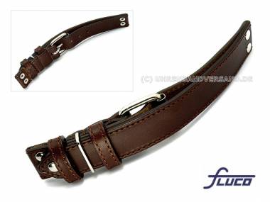 Watch band -Aviator Special- 24mm dark brown smooth Aviator special design by Fluco - Bild vergr��ern 