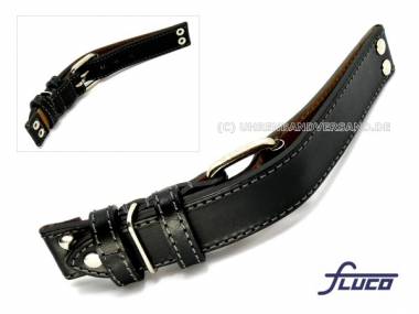 Watch band -Aviator Special- 24mm black smooth Aviator special design by Fluco - Bild vergr��ern 