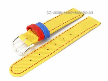 Watch band for children 16mm yellow loops red and blue (width of buckle 16 mm) - Bild vergr��ern 