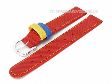 Watch band for children 14mm red loops yellow and blue (width of buckle 14 mm) - Bild vergr��ern 