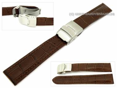 Watch band 26mm dark brown alligator grain clasp (width of buckle 24 mm) - Bild vergr��ern 