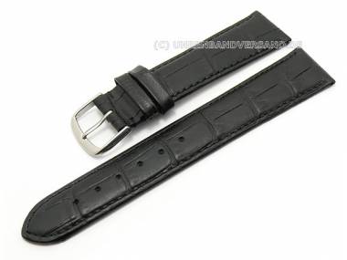 Watch band 17mm black alligator grain (width of buckle 16 mm) - Bild vergr��ern 