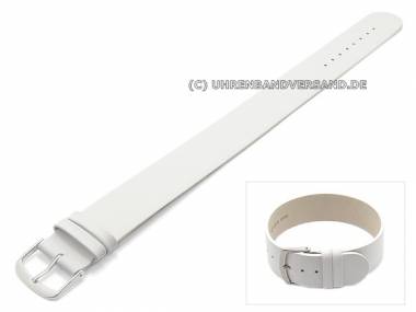 Watch band 20mm white genuine leather one-piece band (width of buckle 20 mm) - Bild vergr��ern 