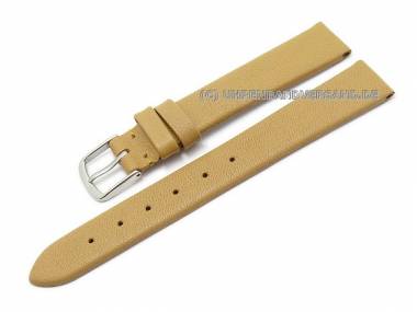 Watch band leather 14mm light brown smooth surface without stitching (width of buckle 12 mm) - Bild vergr��ern 