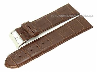 Watch band XL 28mm dark brown alligator grain (width of buckle 26 mm) - Bild vergr��ern 