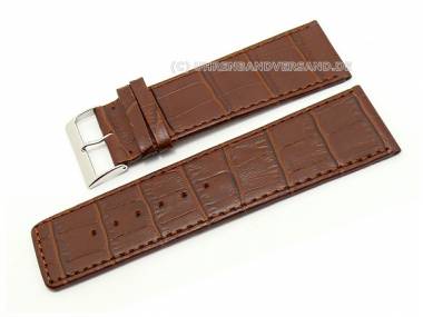 Watch band XL 30mm dark brown alligator grain (width of buckle 28 mm) - Bild vergr��ern 