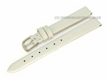 Watch band leather 10mm white smooth surface without stitching (width of buckle 08 mm) - Bild vergr��ern 