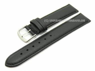 Watch band 19mm black leather grained (width of buckle 18 mm) - Bild vergr��ern 
