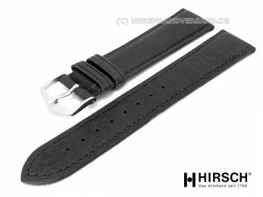 Watch band -Camelgrain- 18mm black grained surface by HIRSCH (width of buckle 16 mm) - Bild vergr��ern 