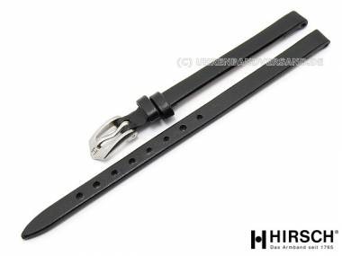Watch band -Diamond Calf- 06mm black smooth without stitching by HIRSCH (width of buckle 6 mm) - Bild vergr��ern 