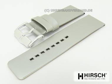 Watch band -Fashion- 24mm silver smooth surface without stitching by HIRSCH - Bild vergr��ern 