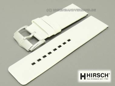 Watch band -Fashion- 24mm white smooth surface without stitching by HIRSCH - Bild vergr��ern 