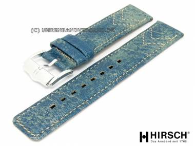 Watch band -Gaucho- 26mm blue used-look light colored stitching by HIRSCH - Bild vergr��ern 
