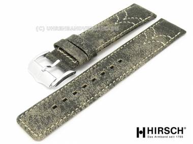 Watch band -Gaucho- 24mm black used-look light colored stitching by HIRSCH - Bild vergr��ern 