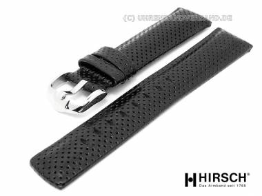 Watch band -Golfer- 20mm black punched holes by HIRSCH - Bild vergr��ern 