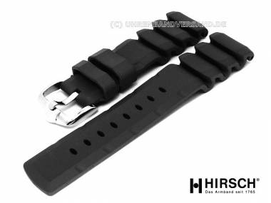 Watch band -Extreme- 24mm black natural caoutchouc by HIRSCH - Bild vergr��ern 