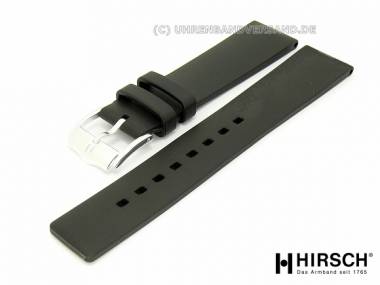 Watch band -Pure- 24mm black caoutchouc classic design by HIRSCH (width of buckle 22 mm) - Bild vergr��ern 