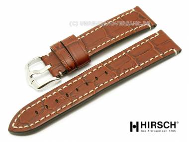 Watch band -Knight- 26mm light brown aviator style light stitching by HIRSCH (width of buckle 24 mm) - Bild vergr��ern 