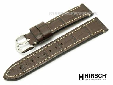 Watch band -Knight- 26mm dark brown aviator style light stitching by HIRSCH (width of buckle 24 mm) - Bild vergr��ern 