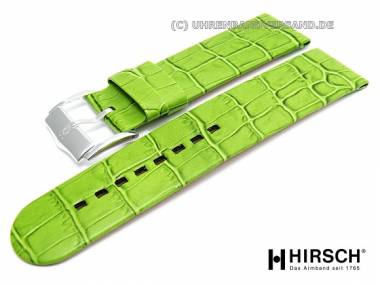 Watch band -Magic- 26mm light green alligator grain by HIRSCH - Bild vergr��ern 