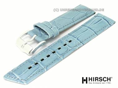 Lady's watch band -Princess- 22mm ice blue alligator grain stitched by HIRSCH - Bild vergr��ern 