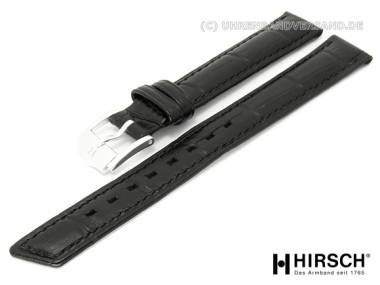 Lady's watch band -Princess- 14mm black alligator grain stitched by HIRSCH - Bild vergr��ern 