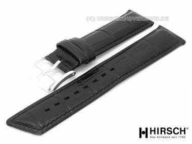 Lady's watch band -Princess- 24mm black alligator grain stitched by HIRSCH - Bild vergr��ern 