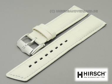 Lady's watch band -Princess- 24mm white alligator grain stitched by HIRSCH - Bild vergr��ern 