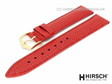 Watch band -Rainbow- XL 17mm red lizard grain by HIRSCH (width of buckle 16 mm) - Bild vergr��ern 