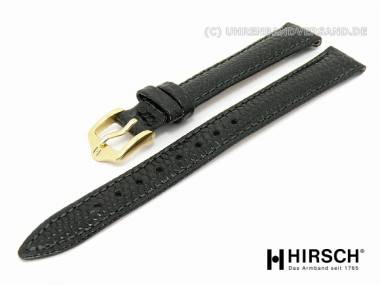 Watch band -Rainbow- 14mm black lizard grain by HIRSCH (width of buckle 12 mm) - Bild vergr��ern 