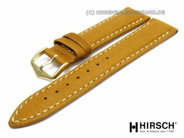 Watch band -Traveller- 24mm light brown grained surface stitched by HIRSCH - Bild vergr��ern 
