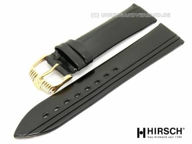 Watch band -Violino- 20mm black glossy elegant by HIRSCH - Bild vergr��ern 