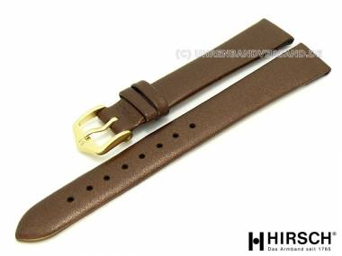 Watch band -Cashmere- 14mm brown smooth without stitching by HIRSCH (width of buckle 12 mm) - Bild vergr��ern 