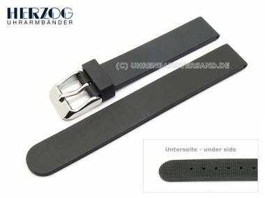 Watch band 16mm black caoutchouc by Herzog (width of buckle 16 mm) - Bild vergr��ern 