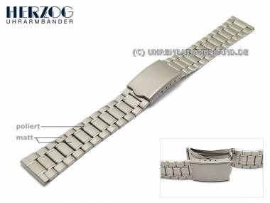 Watch band titanium 18mm sporty elegant partly polished clasp by Herzog - Bild vergr��ern 