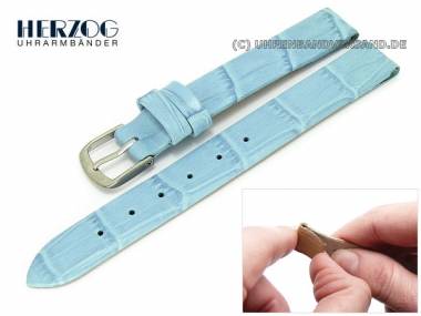 Watch band -Louisiana Clip- 14mm light blue open end by Herzog (width of buckle 12 mm) - Bild vergr��ern 