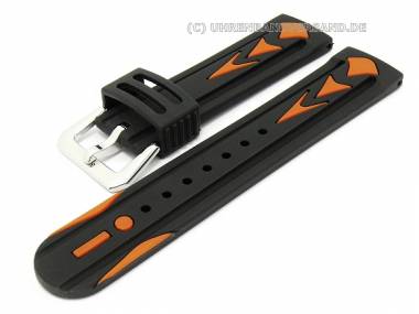 Watch band 22mm mulitcolored black-orange caoutchouc trend design - Bild vergr��ern 