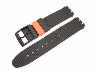Watch band -Groove- for Swatch black 17mm plastics by Band-It - Bild vergr��ern 