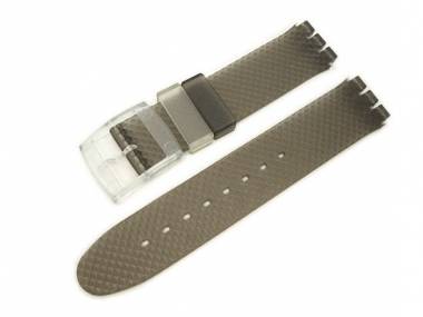 Watch band -Square- for Swatch dark brown transparent 17mm plastics by Band-It - Bild vergr��ern 