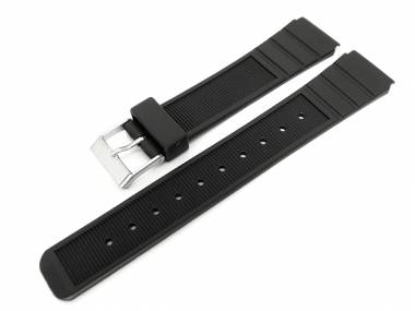Watch band 16mm black for CASIO etc. PVC - Bild vergr��ern 